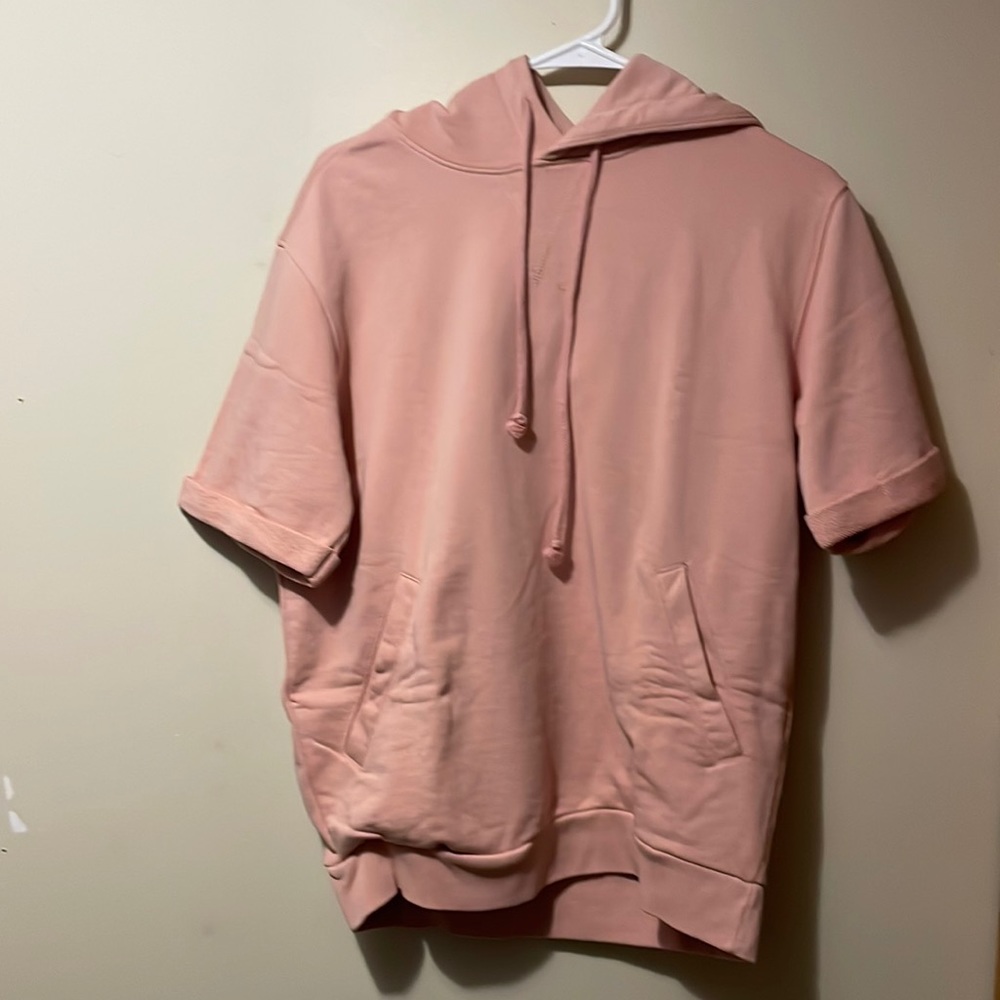 Mens Zara short sleeve hoodie pink